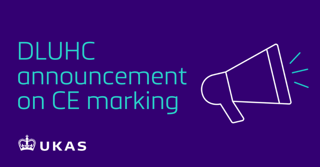 DLUHC announcement on CE marketing